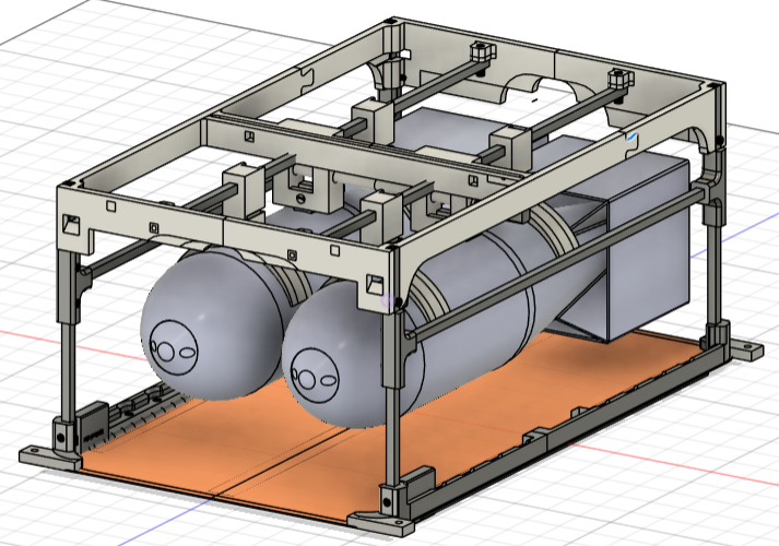 MPC servo payload bay assembly — CAD render